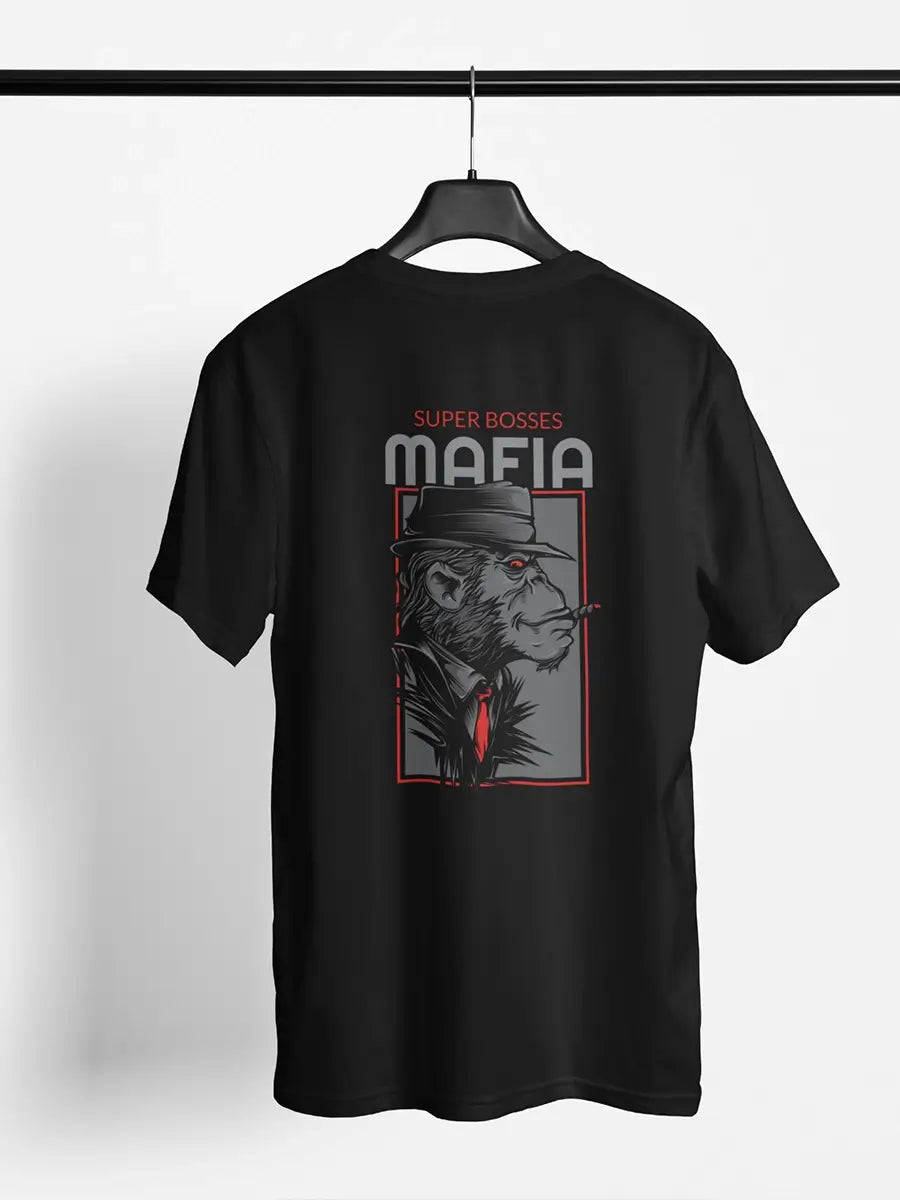 Super Bosses MAFIA Black Oversized T-Shirt for Men